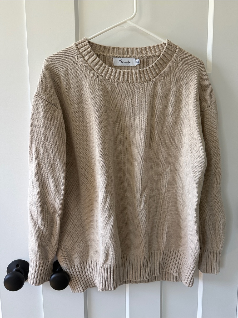 Miracle Neutral Beige Crewneck Sweater